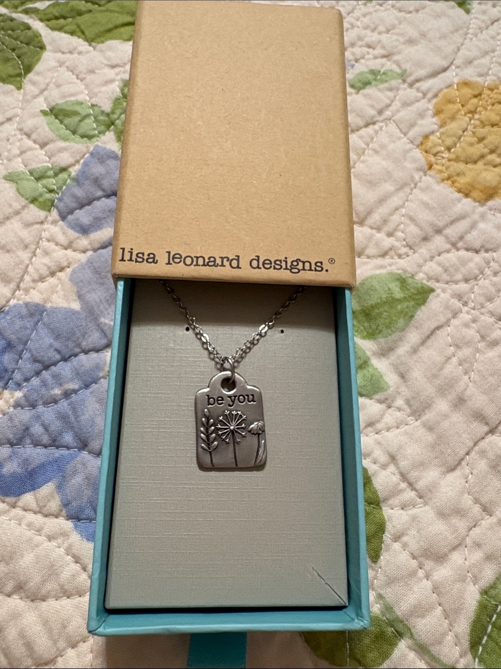 Lisa Leonard Designs Pewter “Be You" Botanical Pendant Necklace